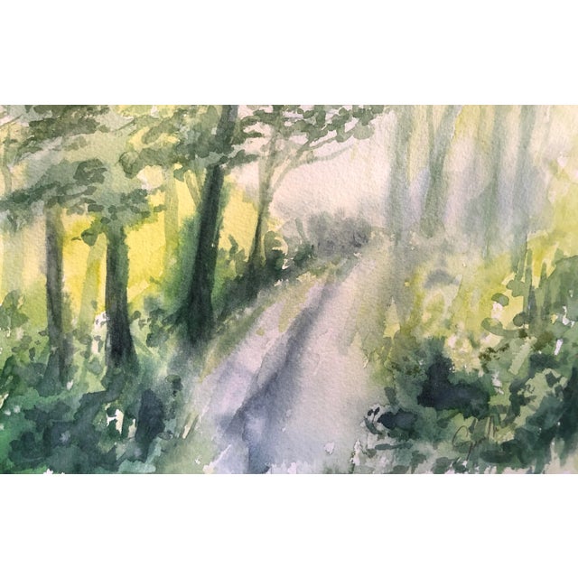 Contemporary "Navigating the Road Ahead" Contemporary Original Watercolor Landscape Painting by Nancy Smith For Sale - Image 3 of 4