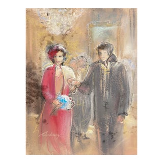 1990s Susan Gledenning Figural Pastel For Sale