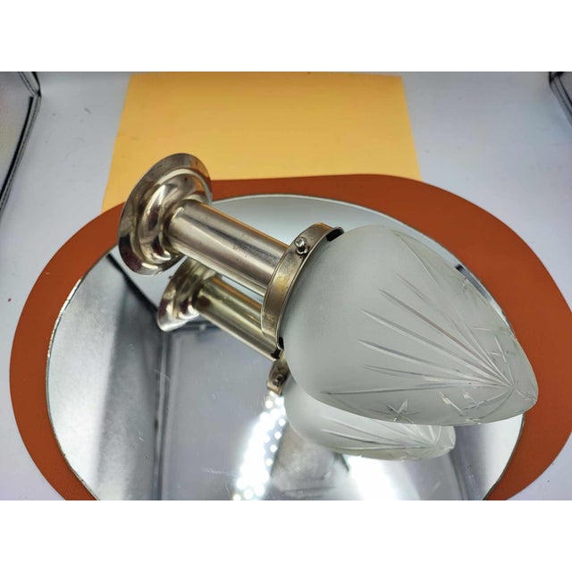 Metal Art Deco Nickel-Plated Brass Ceiling Lamp, 1920s For Sale - Image 7 of 7