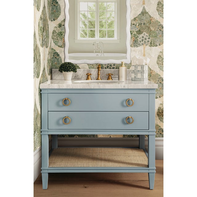 New special order item. Not vintage. The Cutler LB bath vanity in a striking matte light blue lacquer is a celebration of...