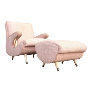 1950s Lounge Chair & Ottoman For Sale