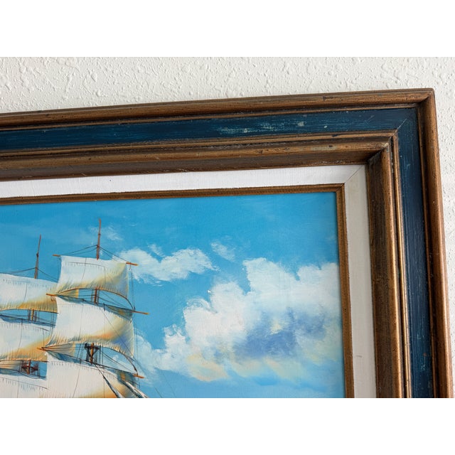 K. Dossi Original Sailing Ship Oil Painting, Nautical Seascape, Maritime Art For Sale - Image 10 of 12