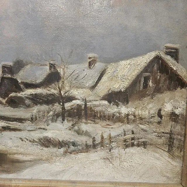 Snowy Landscape, 1960s, Oil on Canvas For Sale - Image 3 of 5