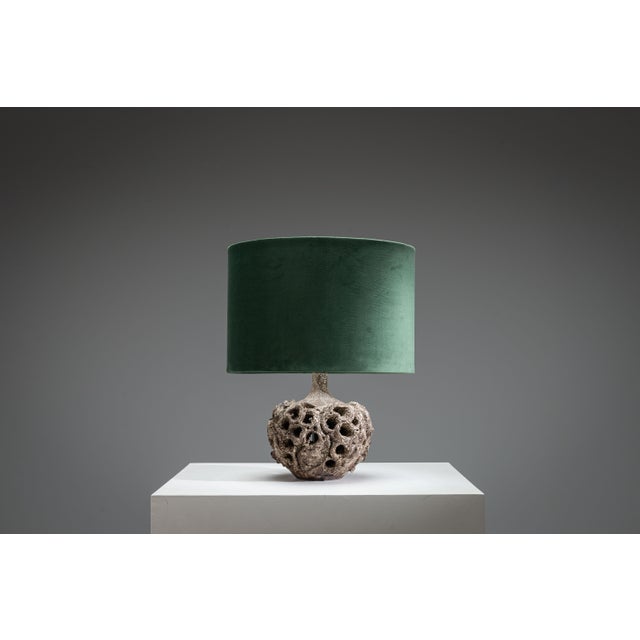 A highly distinctive vintage table lamp by Danish ceramist Bodil Marie Nielsen, this piece stands as a rare intersection...