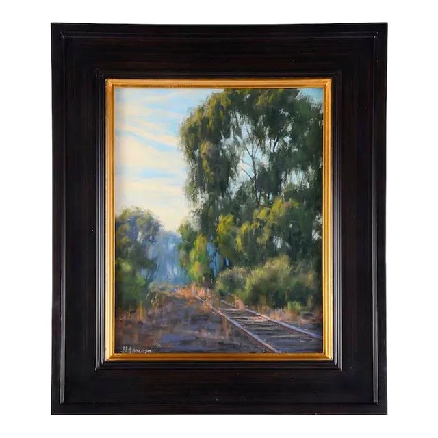 "The Old Tracks" Contemporary Pastel Drawing by Joe Mancuso, Framed For Sale