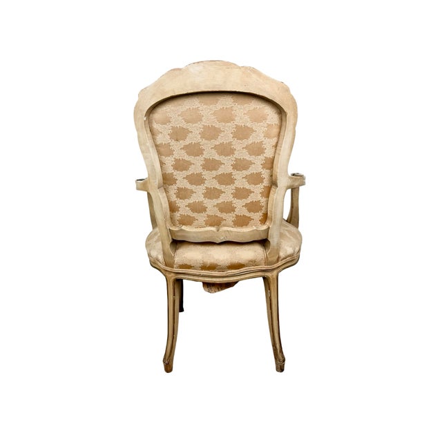 Vintage Louis XV Style Carved & Tufted Upholstered Armchair For Sale In Philadelphia - Image 6 of 14