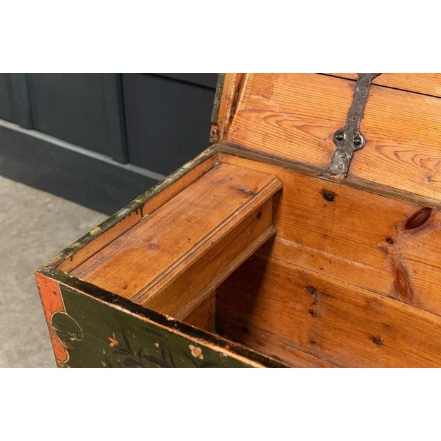 Wood Early 19th Century Swedish Marriage or Dowry Chest For Sale - Image 7 of 16