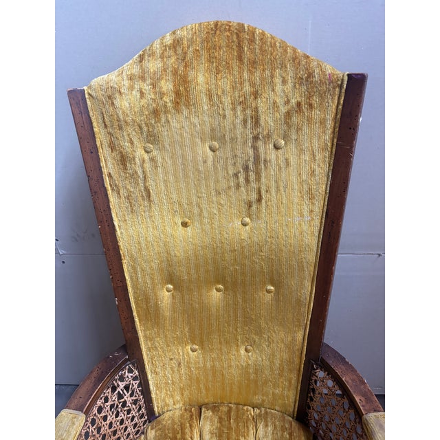 Mid-Century Modern Vintage High Back Throne Chair For Sale - Image 3 of 9