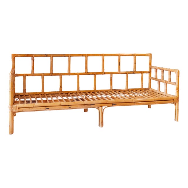 Italian Riviera Modern Bamboo and Rattan Sofa in the style of Vivai del Sud Style, 1970s For Sale