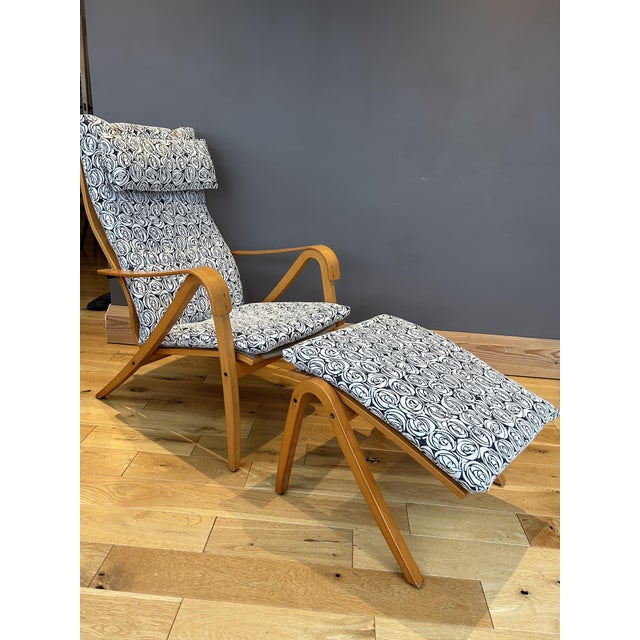 Set of Vintage Chair with Footstool by Simo Heikkila for Ikea, 1990s For Sale - Image 14 of 18