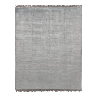 2010s Contemporary Simplicity Aqua/Silver Rug - 6'9" X 10' For Sale