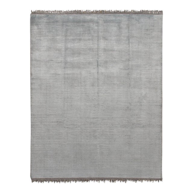 2010s Contemporary Simplicity Aqua/Silver Rug - 6'9" X 10' For Sale