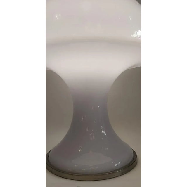 1970s Large White Opal Glass Mushroom Lamp, Italy, 1970s For Sale - Image 5 of 11
