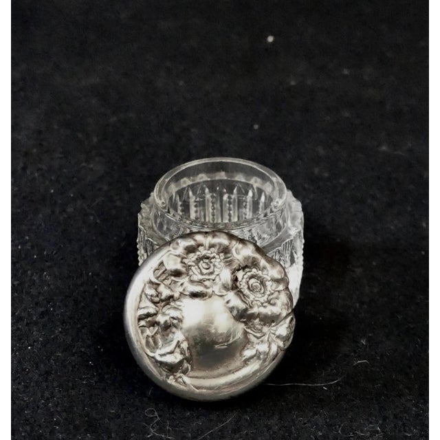 Early 20th Century Early 20th Century Miniature Sterling & Crystal Vanity Jar For Sale - Image 5 of 10