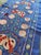 Periwinkle Silk Suzani Runner With Peach Pomegranates For Sale In New York - Image 6 of 7