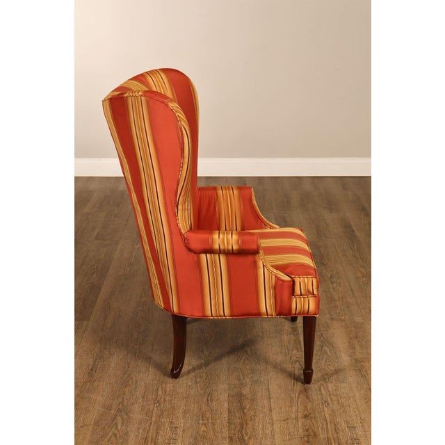 Custom Quality Pair Of Mahogany Fanback Wing Chairs For Sale - Image 18 of 18