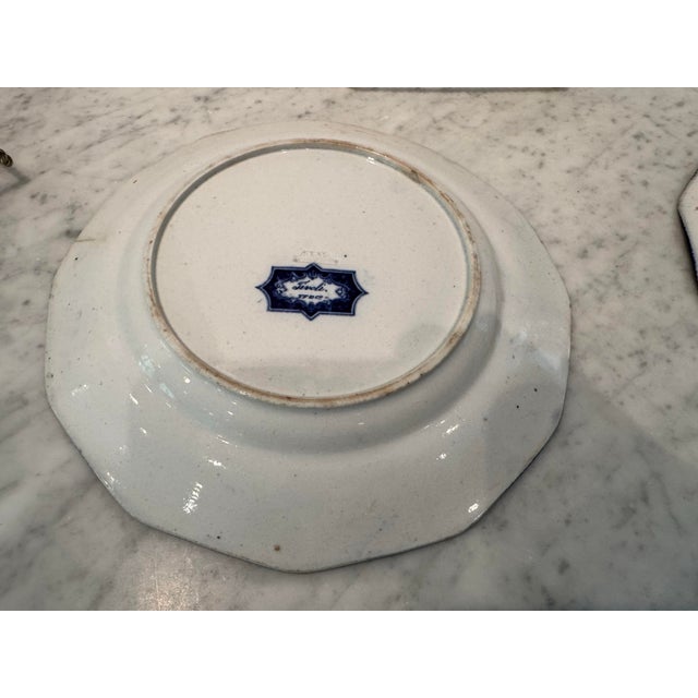 Pair of Antique Staffordshire Blue and White Plates For Sale In New York - Image 6 of 10
