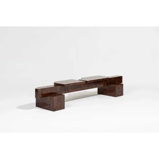 SSB01W Bench with Walnut Burl Veneer by Sashaxsasha For Sale - Image 11 of 14