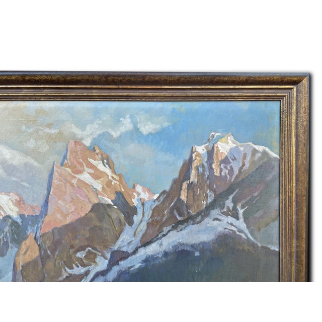 Eibsee and Zugspitze, Herzberg-Schönwald, 1923, Oil on Canvas For Sale - Image 7 of 17