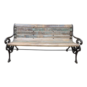 Solid Metal and Wood Garden Bench