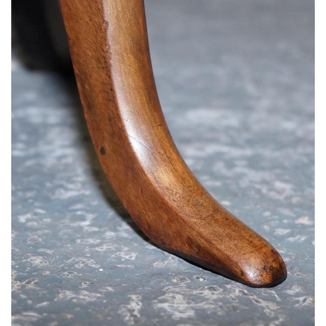 Wood Walnut Pie Crust Wine Lamp End Side For Sale - Image 7 of 14