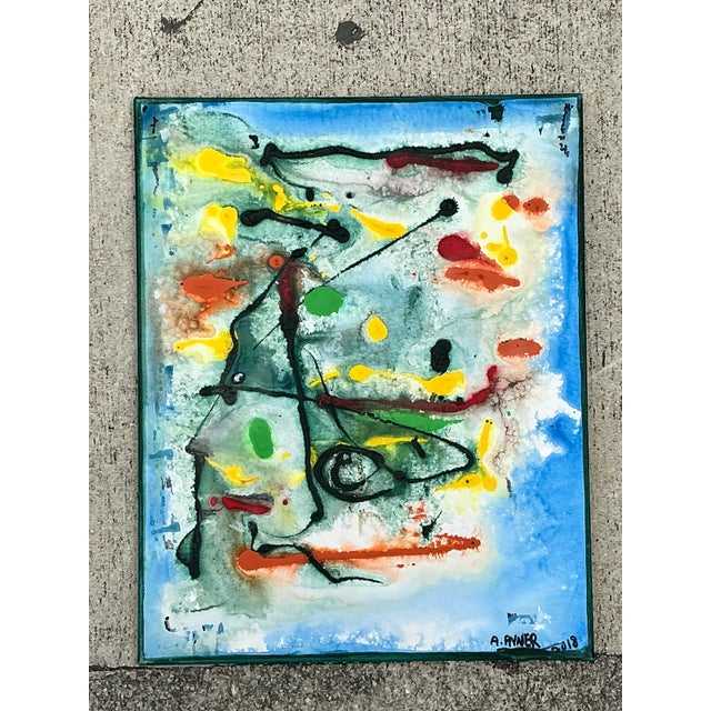 Early 21st Century Vintage Vintage Original Abstract Oil Painting on CanvasOriginal Abstract Oil Painting on Canvas For Sale - Image 5 of 12