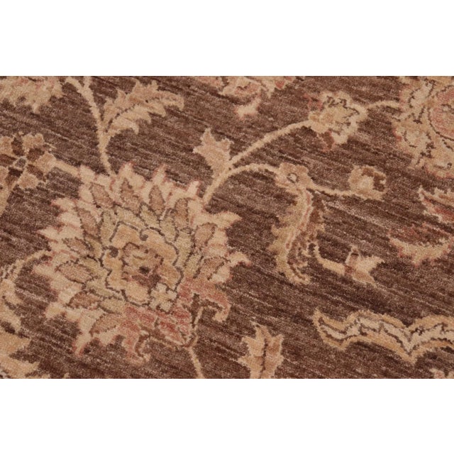 1990s Boho Chic Ziegler Brown Beige Hand-Knotted Wool Rug - 8'0'' X 9'9'' For Sale - Image 5 of 8