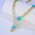 Nina Zhou Serenity Aquamarine Turquoise Diamond Statement Necklace in 14k Yellow Gold For Sale In Los Angeles - Image 6 of 11