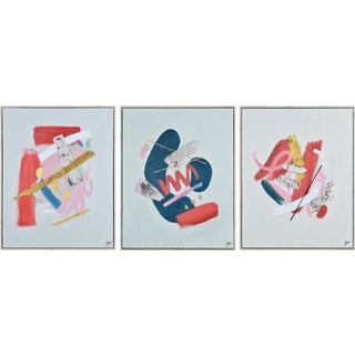 Catalyst Hand Painted Canvas Set - Set of 3 For Sale