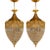 1980 French Louis XVI Gold Bronze Crystal Lanterns Pair For Sale