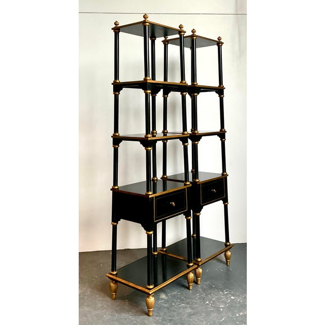 Vintage Gilt Tipped Tapered Etagere - A Pair For Sale - Image 11 of 12