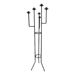 Mid Century Danish Modern Free Standing Floor Candelabra Candle Holder For Sale