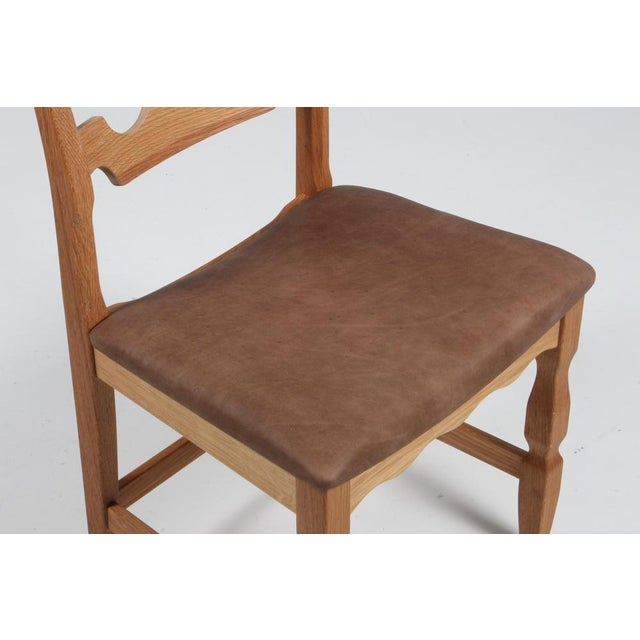 Not Yet Made - Made To Order Model Razoblade Oak Dining Chair attributed to Henning Kjærnulf, Denmark, 2023 For Sale - Image 5 of 9