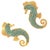 Early 21st Century Majestic Seahorse Gold & Turquoise Statement Studs, A Pair For Sale - Image 5 of 6