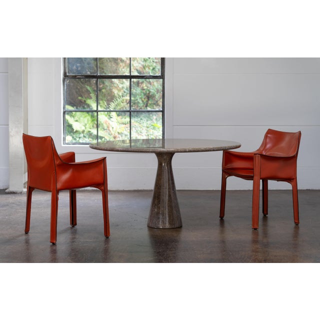 Italian Brown-Grey Marble Dining Table by Angelo Mangiarotti, 1970s For Sale - Image 9 of 15