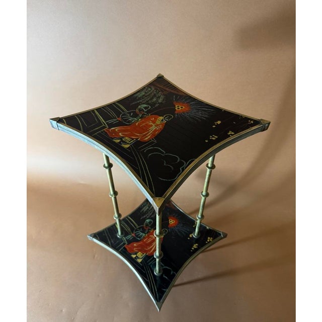 Black Asian Console Table with Shelf, 1940s For Sale - Image 8 of 8