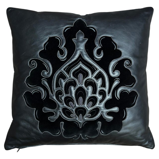 Casa Cushion in Black Leather and Suede Intarsia from Fendi, 2011 For Sale - Image 10 of 10