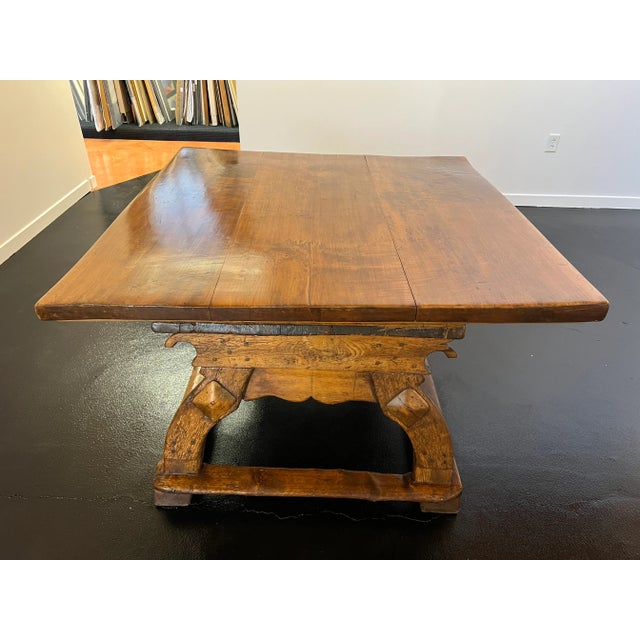 1600’s Alpine Chalet Table Bavarian Medieval Table Reinforced Sliding Top Amazing Offer Now For Sale - Image 12 of 12