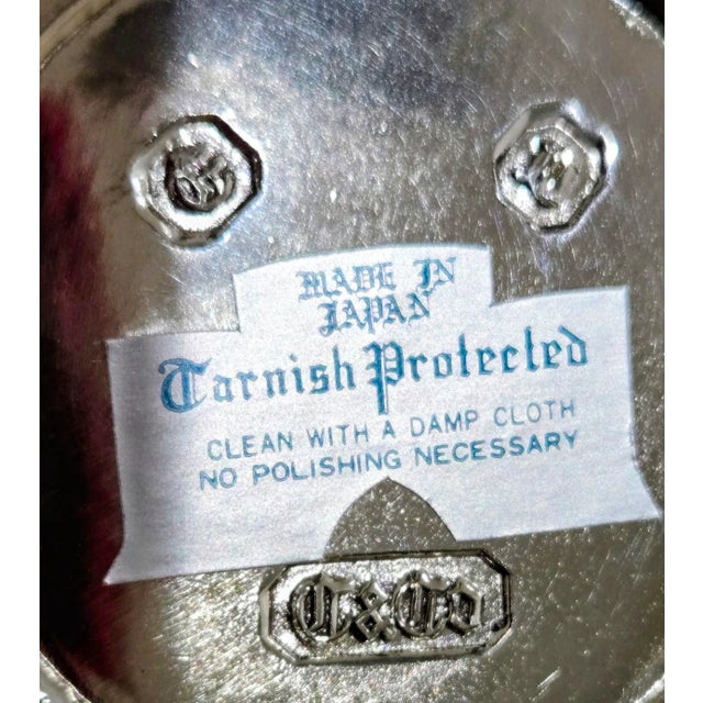 Mid 20th Century Mid-Century Japanese Silver-Plated Salt & Pepper Shakers by C & Co (Corbell & Co.) For Sale In Dallas - Image 6 of 7