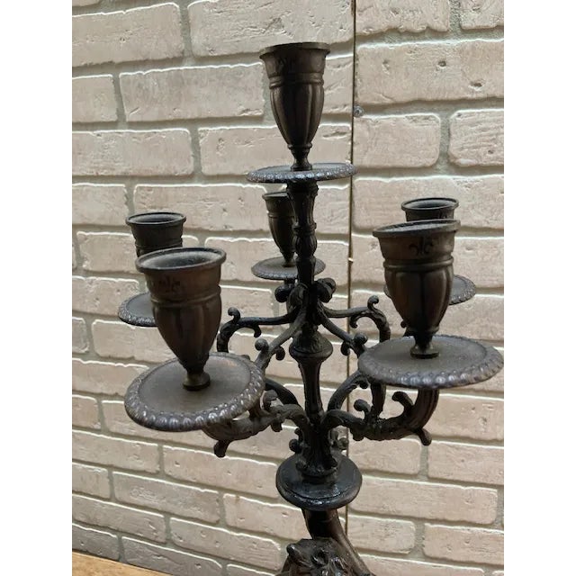 Signed Antique French Bronze Garniture Clock Set by Albert-Ernest Carrier-Belleuse For Sale - Image 11 of 12