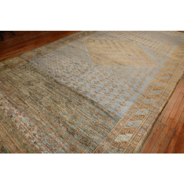 Zabihi Collection Powder Blue Tribal Persian Kurd Corridor Rug For Sale - Image 10 of 12