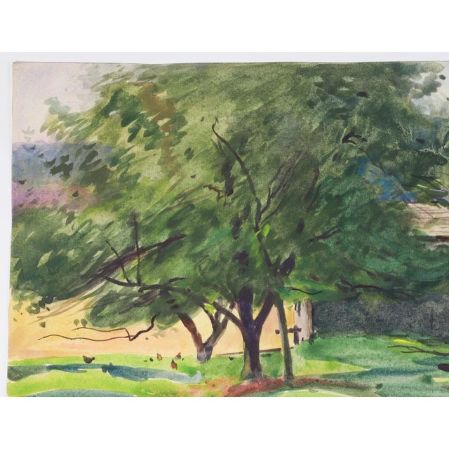 1922 New England Barn and Landscape Watercolor Painting by Egbert Cadmus For Sale - Image 4 of 7