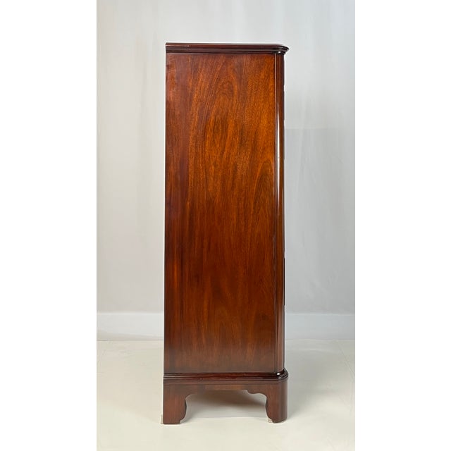 Rare Henkel Harris Serpentine Flame Mahogany Tall Chest of Drawers (Style No. 315, Finish 29) For Sale - Image 14 of 18