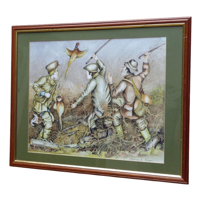 Anthony Palmer, Brightling Beaters, 20th Century, Watercolor on Paper, Framed For Sale