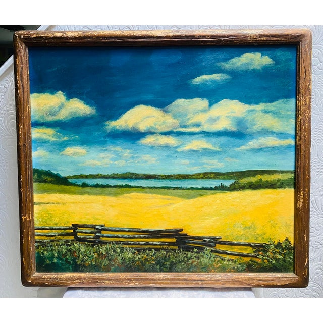 Vintage 1947 Scenic Landscape Oil on Board Painting by Lydia Hankenmeier For Sale - Image 11 of 11
