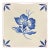 Floral Blue & Ivory Glossy Decorative Ceramic Tile For Sale