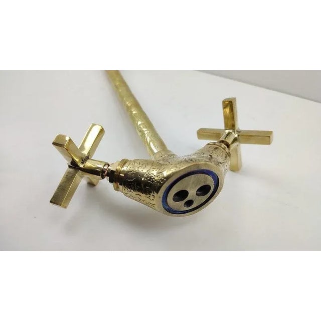 21st Century Moroccan Handmade Faucet Swan Neck Brass Copper Engraved Farmhouse Sink Faucet For Sale - Image 6 of 7