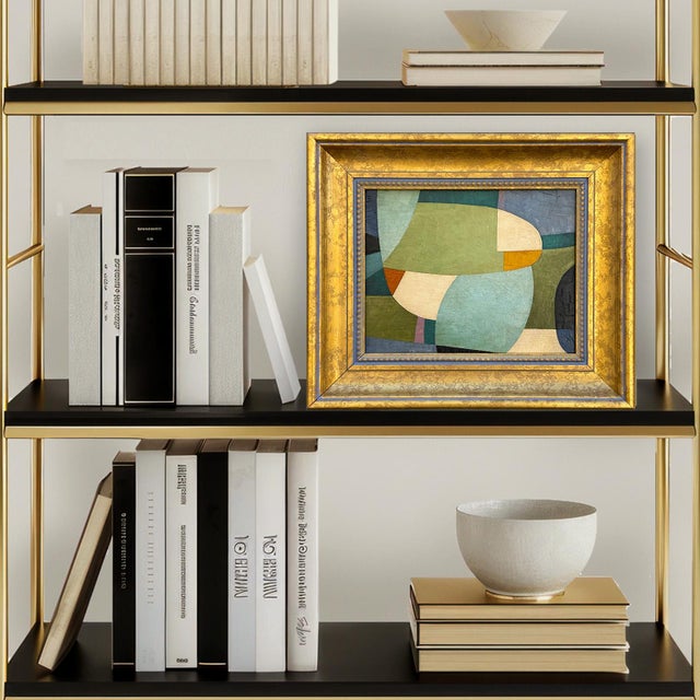 This is a new blue and green based color-block painting inspired by natural elements and shapes. The oil painting is done...