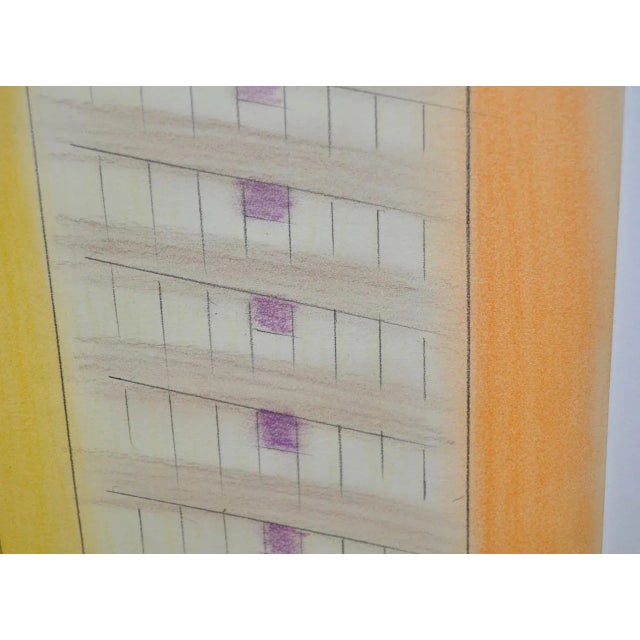 John Haley 1980s Vintage Abstract Color Pencil and Graphite on Paper by John Charles Haley For Sale - Image 4 of 5