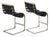 Animal Skin Pr. Of Vintage Rh Black Leather & Chrome Bar Stools For Sale - Image 7 of 18